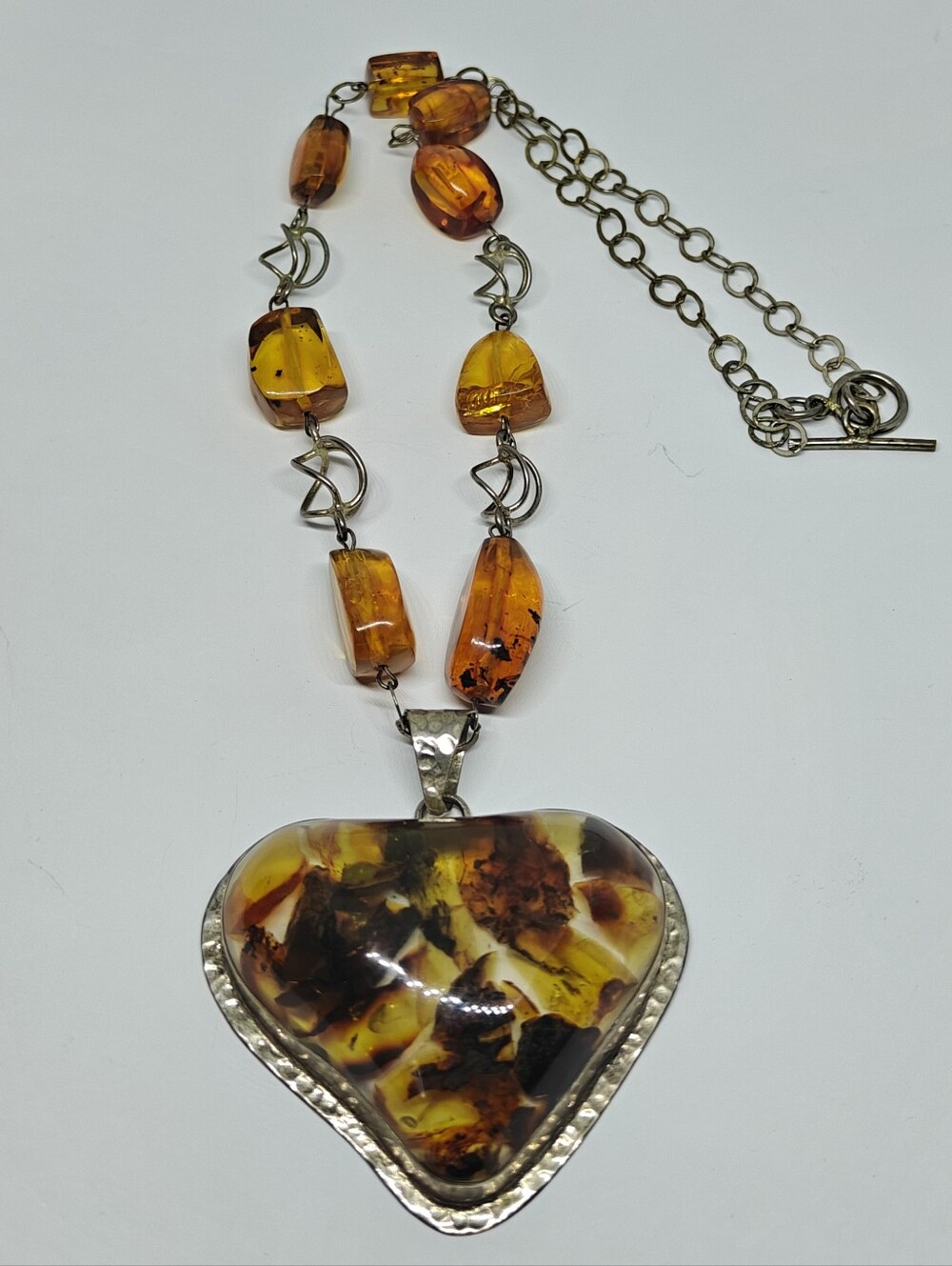 Vintage Amber Heart Necklace - Picture 12 of 16